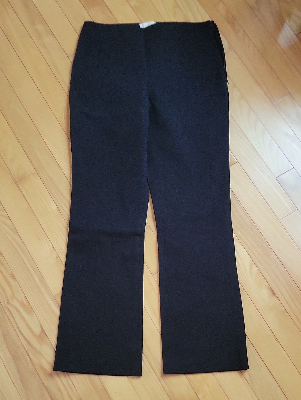 Sezane Black Boot-Cut Side Zip Trousers